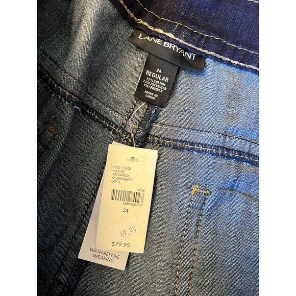 NEW NWT Lane Bryant Mid Rise Boot Cut 24 Embellished Dark Wash Regular - Picture 3 of 4